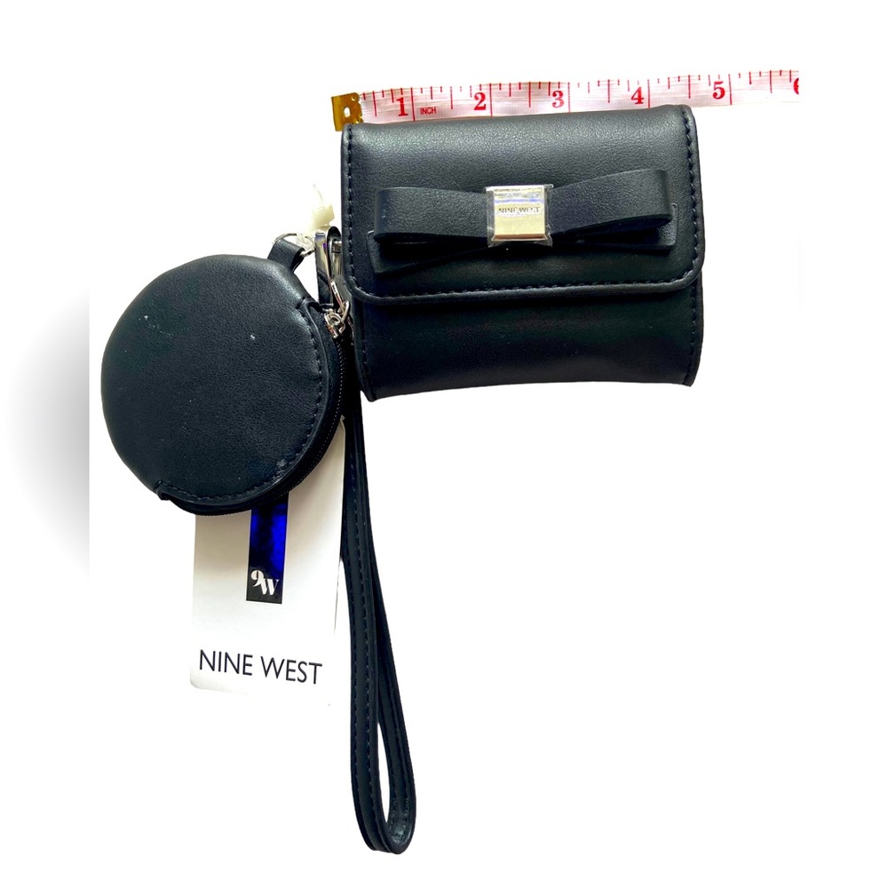 NWT Nine West Boughs SLG 2-piece set Snap Wallet and Coin Purse Black